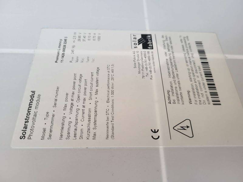 plaque signalétique des panneaux chez notre client d'IBOS