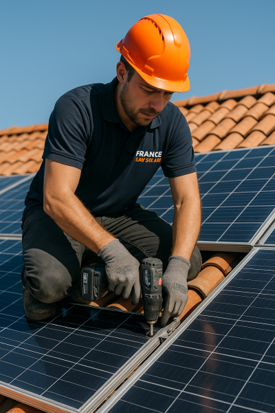 demontage des panneaux , afin d'indentifier le points d'infiltration  par nos techniciens de FRANCE SAV SOLAIRE à GRASSES en région PACA 